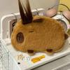 Kawaii Cartoon Creative Pencil Bag Student Capybara Plush Stationery Storage Bag Large Capacity Learning Stationery Supplies