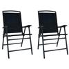 VidaXL Folding Garden Chairs 2 Pcs Textilene Black