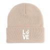 LOVE" Dog Paw Prints Warm Knit Hat Beanie, Animal Woman Cap Lightweight Cuff Stylish Headwear Knitted Cap Beanie