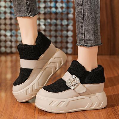 Мех Женские Ботильоны На Плоской Подошве Платформа Модная Спортивная Обувь Зимние Снежные Сапоги Новые Беговые Комфортные Теплые Ботинки из Короткого Плюша Femme
