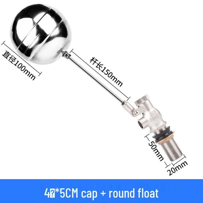 4-Point Cap Electroplated 304 Stainless Steel Float Valve – High Temp, Boiling Water, Acid & Alkali Resistant