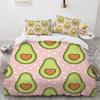 3D Printed Avocado Faces Bedding Set Boys Girls Twin Queen Size Cute Fruit Duvet Cover Pillowcase Bed Kids Adult