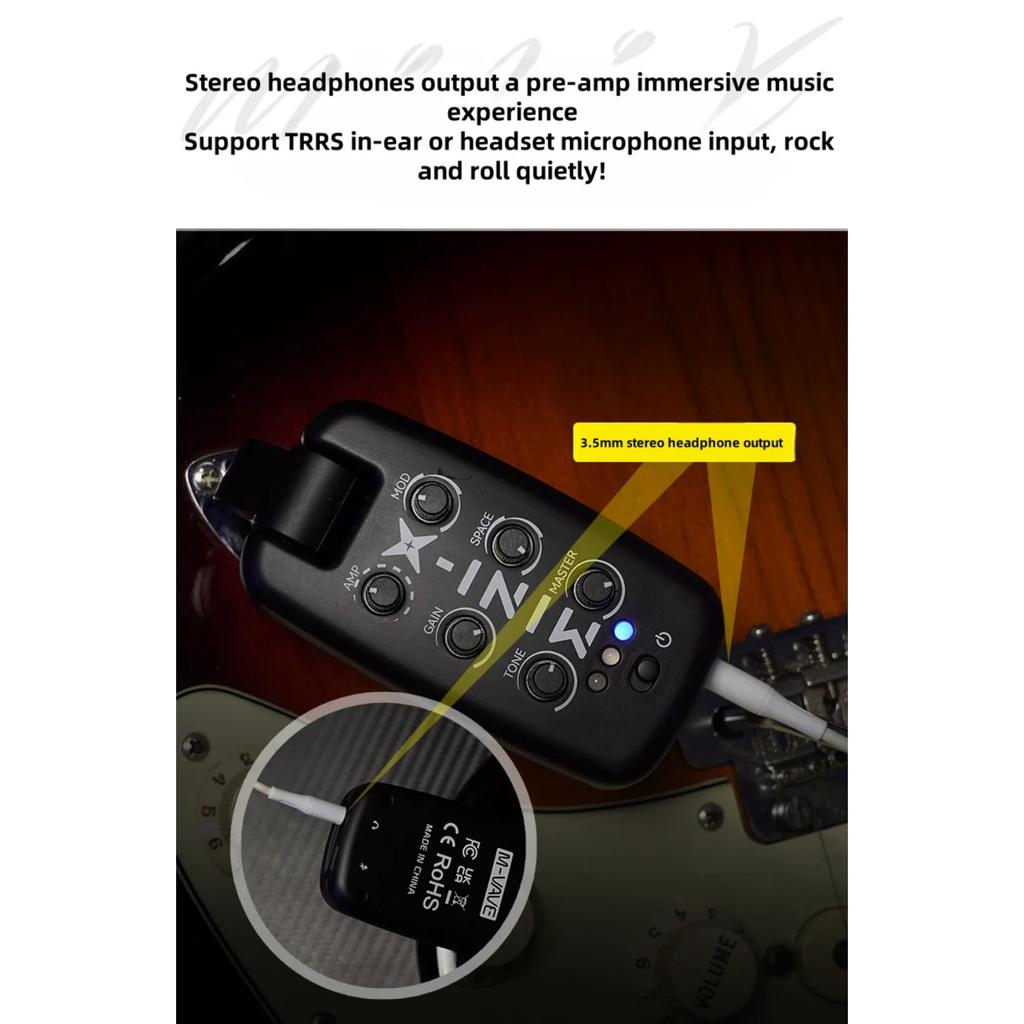 MINI-X Pro Studio Headphone Amp | 9 Guitar/Bass Amp Sims W/ 100hrs Playback | USB-C Recharge & Hi-Res Certified