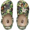 A BATHING APE x Crocs Classic Clog Противоскользящие Износостойкие Низкие Детские Сандалии Зеленые Детские