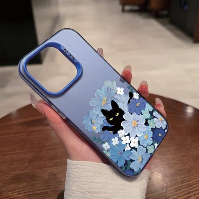 Чехол Cat Flower для iPhone 16 Samsung A55 A35 A34 S24 FE Xiaomi Redmi Note 13 Pro 14C Huawei Honor 200 противоударный бампер для телефона с защитой от царапин