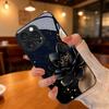 Черный Чехол для Телефона с Узором «Цветок Лотоса» Подходит для iPhone 16 16 Pro 16 Pro Max 16 Plus 15 15 Plus 15 Pro 15 Pro Max
