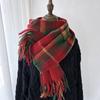 Autumn and Winter New British Style Stripe Imitation Cashmere Contrast Plaid Scarf Plush Thickened Windproof Warm Shawl