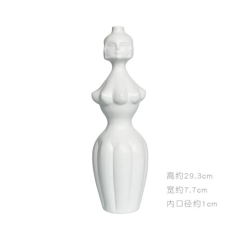 Керамическая ваза Creative Face Floreros Decorativos Moderno Vase Decoration Home Living Room White Flower Vase