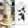 Lace Art Bakeware Plastic Template Cake Stencil World Map Cake Decorating Tool Fondant Molds