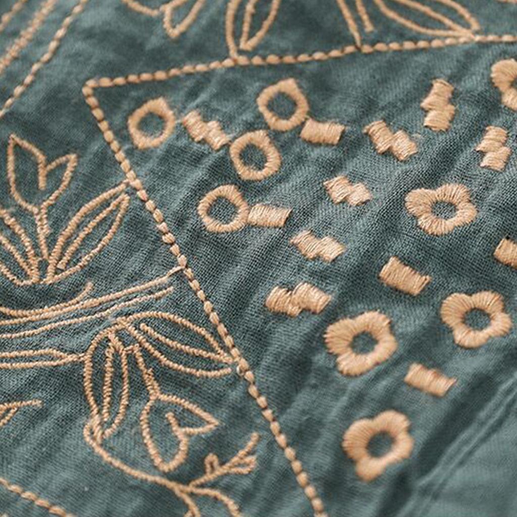 Женская рубашка весна-осень с тонкими секциями и вышивкой на лацканах из хлопка и льна, повседневная удобная рубашка с пуговицами