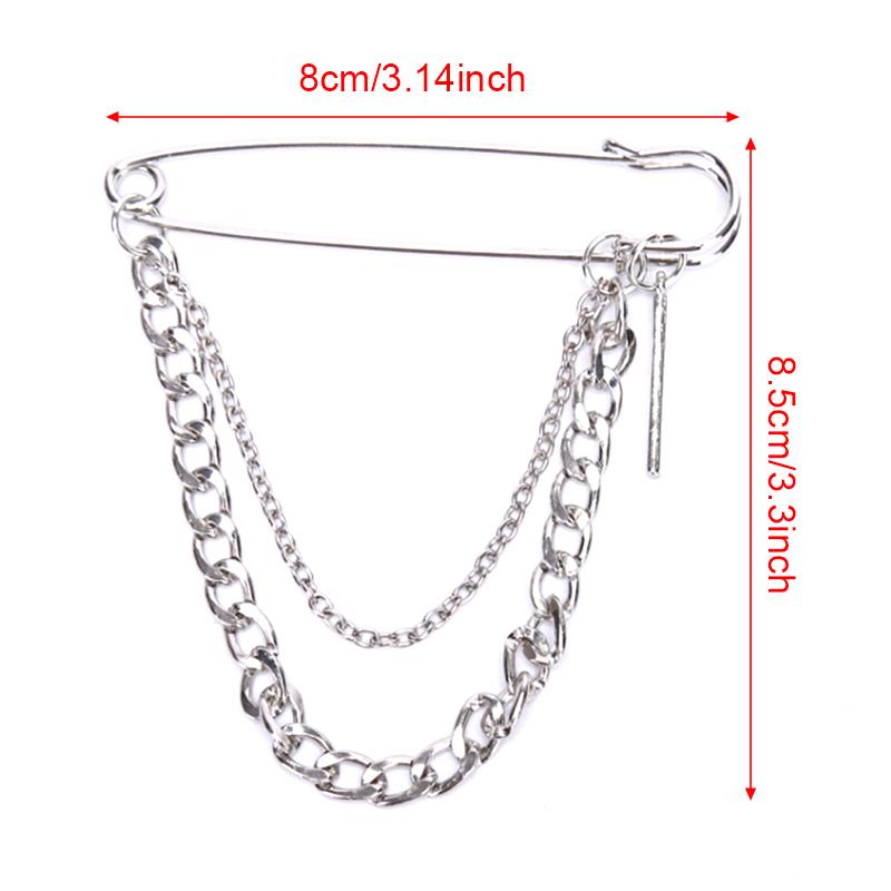 1Pc Unisex Classic Chain Pin Brooches Bf Punk Hip Hop Jewelry Gifts