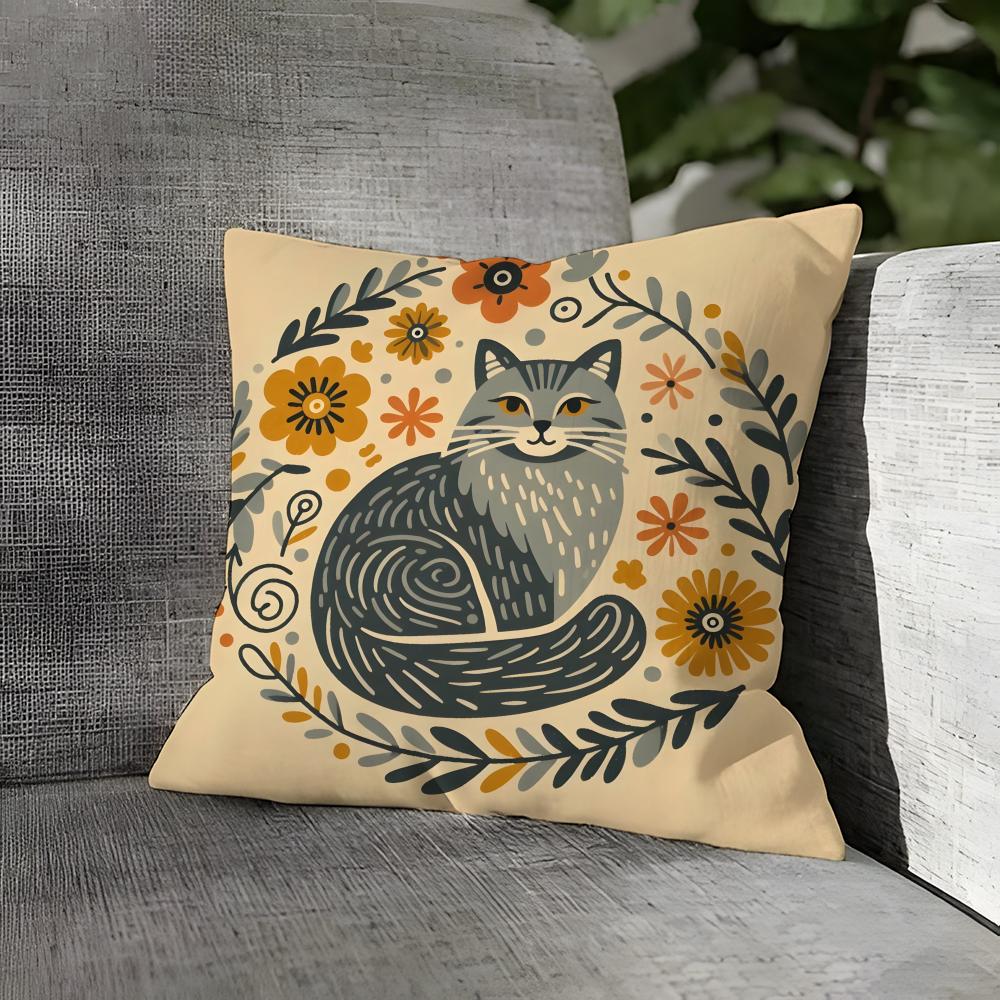Retro Animal And Flower Prints Pillow Case Linen Pillows Case Cushions Case Sofa Pillows Case Decor Home