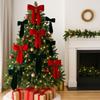 Soft Large Bow Decor Red Green Hanging Bowknot Christmas Bow Decoration  New Year Celebration
