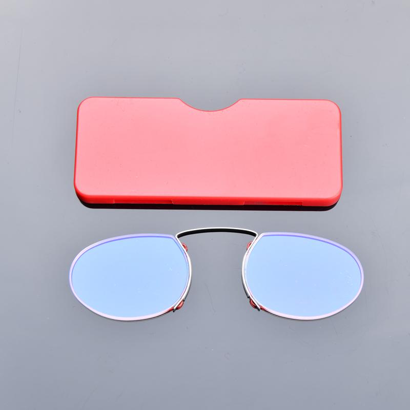 Clip On Nose Reading Glasses Anti Blue Light Presbyopic Glasses Men Portable Eyewear With Legless Case