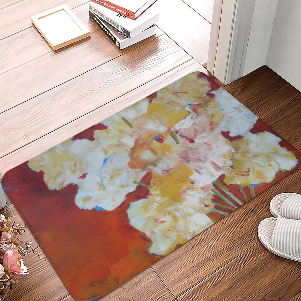New Vintage Flower Pattern Carpet Home Decor Living Room Carpet Sofa Coffee Mat Washable Non-slip Bath Kitchen Bedroom Floor Mat