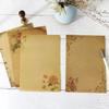 Brown Drawing Pad Letterform Letter Pad Letterhead Writing Paper Flower Design Vintage Letter Paper