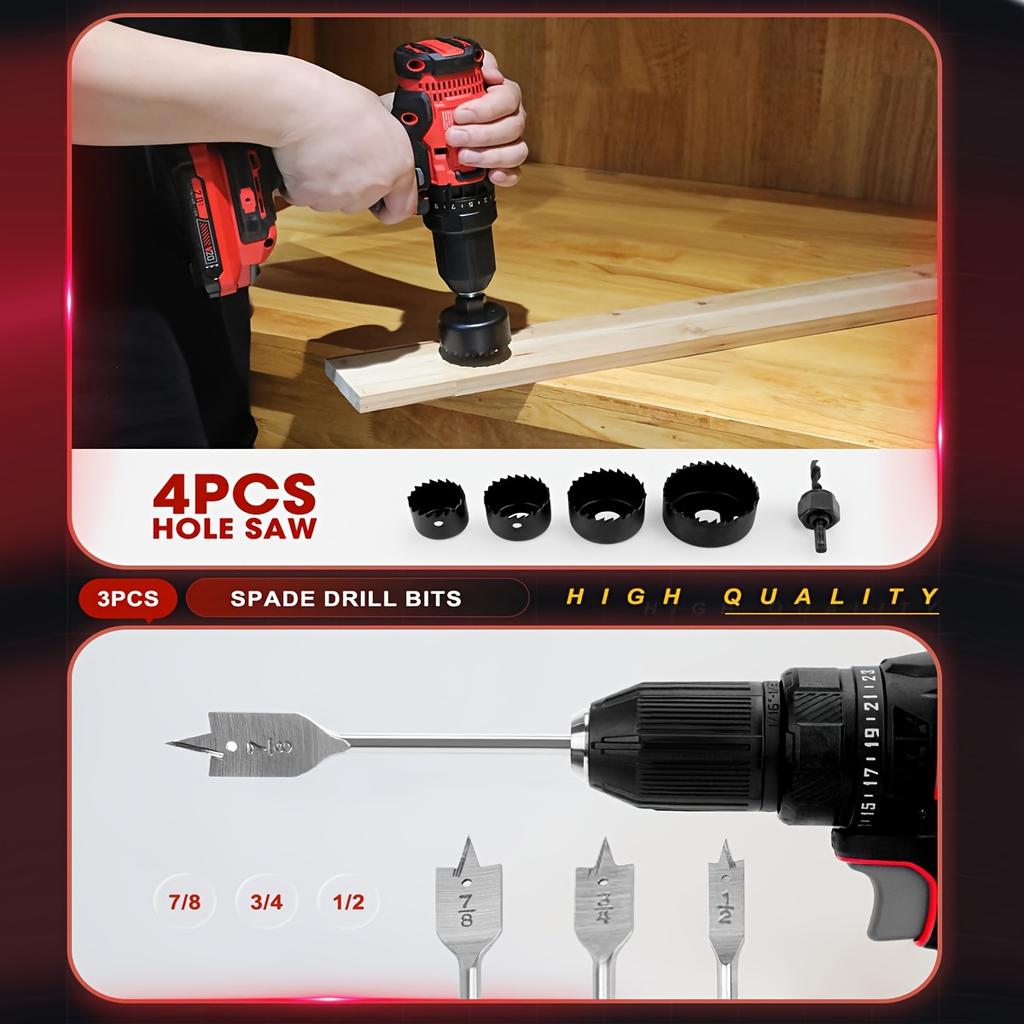 418 шт. Сверла, Набор сверл и Сверло для дерева, металла, кладки, цемента, Набор бит для отвертки Комбинированный набор Идеально подходит для домашнего ремонта