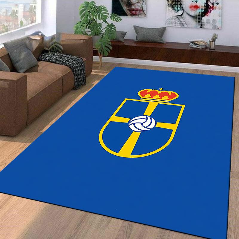 Blue Carpet with Crest Design suitable as a non-slip mat for the living room or bedroom sofa