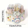 360-Degree Rotating Desk Organizer Set,Cute Multi-Functional Stationery Holder with Large Capacity,PVC Round Pen & Art Supplies