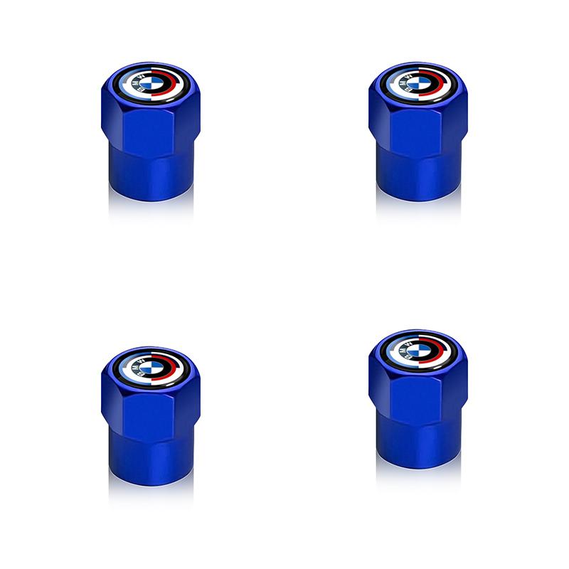 For BMW 1 W E82 4PCS Aluminum Alloy Car Wheel Tire Valve Cap Stem For BMW 50th Kith F30 F10 E90 E46 E60 E70 E39 E36 E87 X7 E92 E91 E28 X3 X1