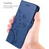 Protective Case - BOOLING - for Samsung Galaxy A17 4G/5G - Floral Blue PU Leather - 2 Tempered Glasses
