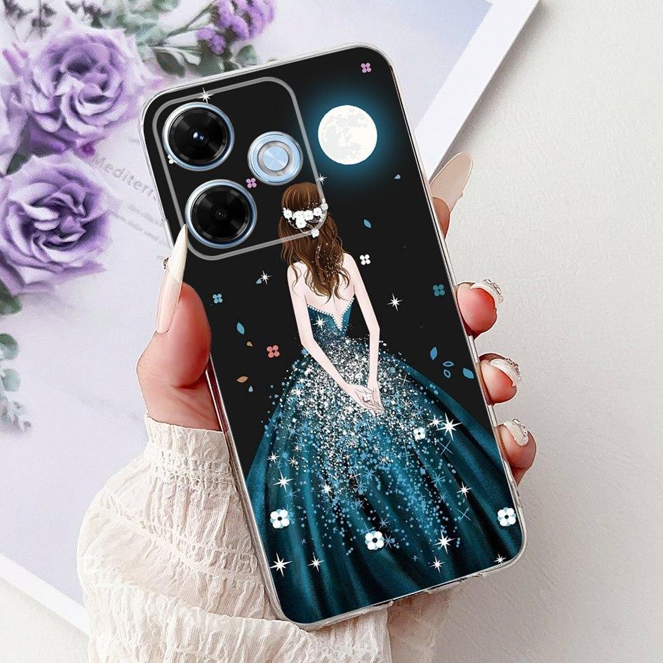 New For Xiaomi Redmi 13x 4G Case Cute Cartoon Panda Machine Flower TPU Soft Silicone Cover For Xiomi Redmi 13X Shockproof Bumper