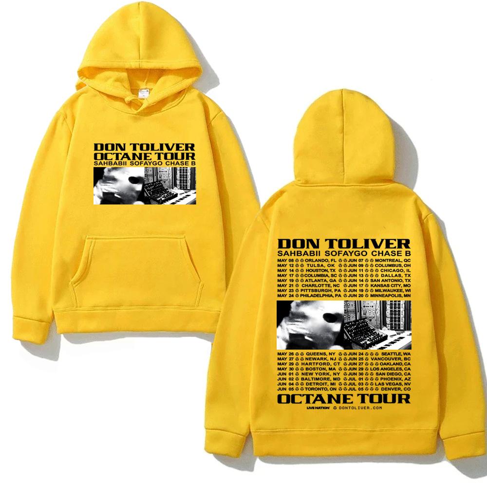 Худи рэпера DON TOLIVER OCTANE TOUR 2026 Хип-хоп Графический Принт Худи Классические Мягкие Панк Худи Свитшоты Флис