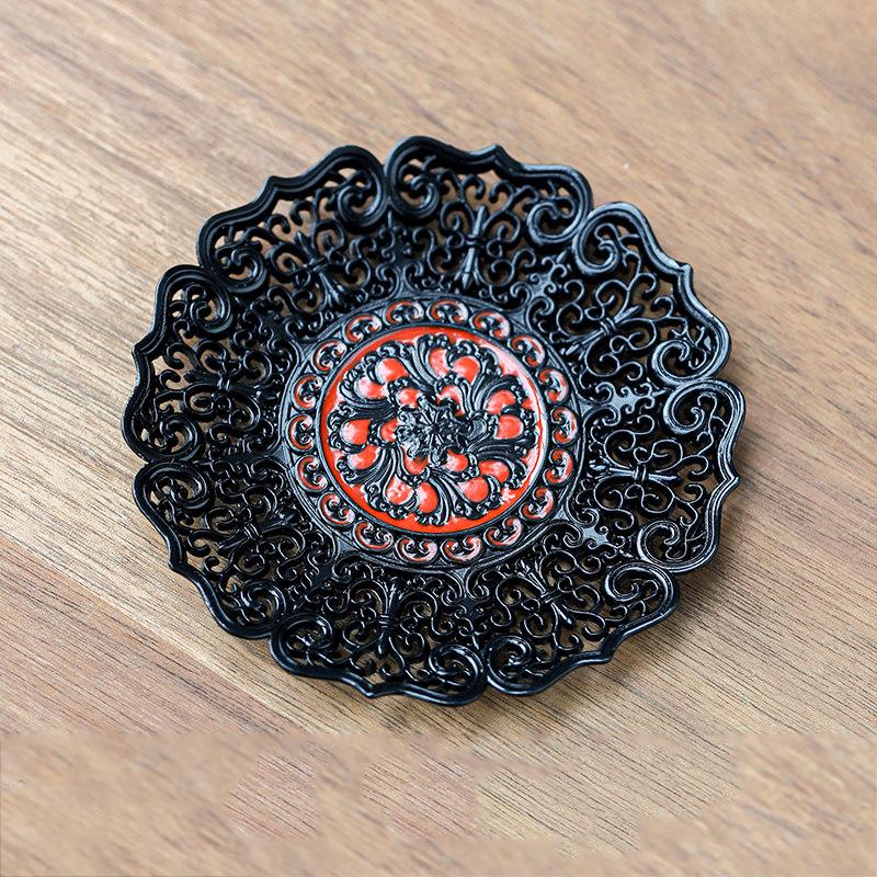 Подставка для чашки в японском стиле, подставка под чайную чашку из сплава, круглая теплоизоляционная подставка, ретро держатель для чашки для кунг-фу, аксессуары для чайной церемонии