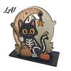 Halloween Themed Table Decor Wood Napkin Holder Vintage Rustic Dispenser Organizer Spooky Ghost Farmhouse Storage Black Cat Boo Tissue Stand