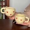 Romantic Milk Mug Adorable Heart Water Cup Breakfast Container Breakfast Cup  Office