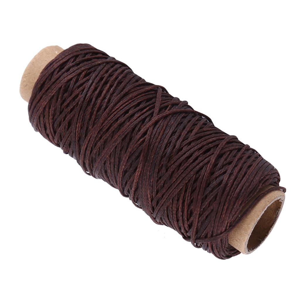 50m Thread Wax Line Flat 1mm Leather Crafts Bag Wallet Sew Line(Dark Brown)