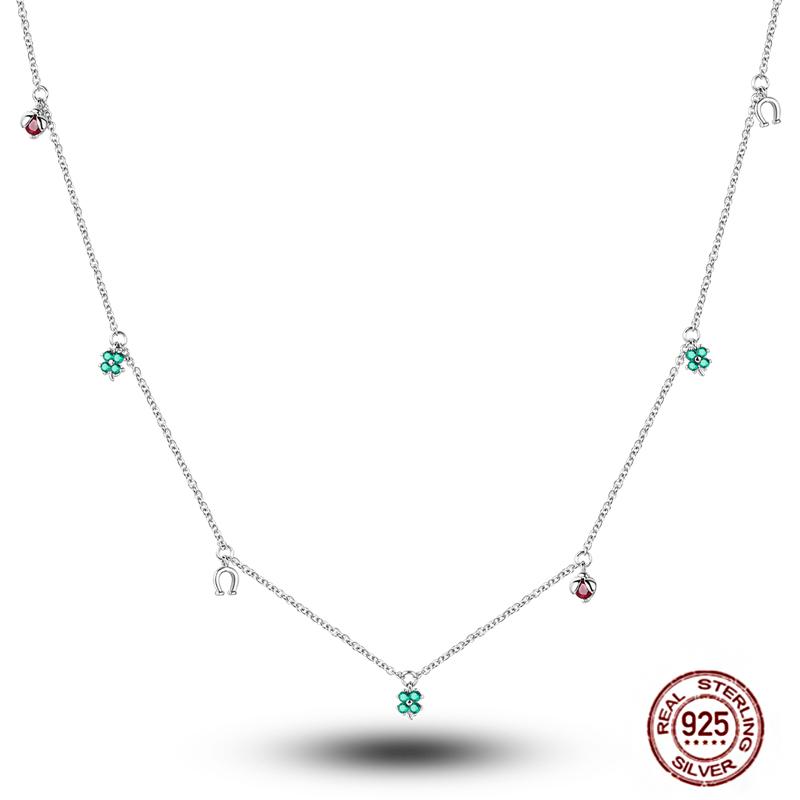 Copper Pendant Necklace Pink Heart Star Moon Firefly Plant Charm Basic Chain Necklaces Original Festival Jewelry For Women G