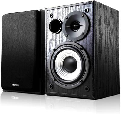 Активная полочная акустическая система Edifier R980T, 2 входа RCA с подключением AUX 24 RMS, усилитель, твитер и сабвуфер, черная система, кабель, встроенный 2,0 - 0,5"