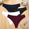 FINETOO 4PCS Cotton Briefs for Lady Sexy Low-Waist Brazilian Panties Female Soft G-String Underwear T-Back Solid Lingerie Bikini