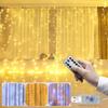 Curtain Garland Led String Lights Festival Christmas Decoration 8 Modes Usb Remote Control Holiday Fairy Lights for Bedroom Home Room Background Light
