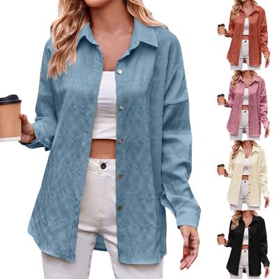 Женская повседневная и модная пузырчатая свободная клетчатая рубашка-топ Клетчатая рубашка-топ