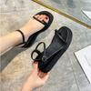 Fashion Buckles Heeled Comfortable and Elegant Woman Shoes Korea Casual High Quality Vintage New Breathable Fashion Sandals for Women