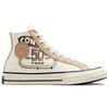 Converse Кроссовки унисекс Chuck 70 Leather Overlay High Egret цвета шампанского, черные, кремово-черные, A07122C