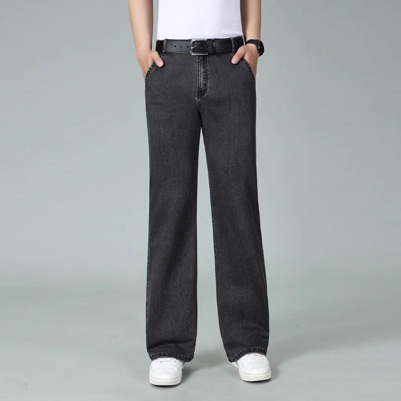 Men's Flared Jeans Boot Cut Leg Flared Male Designer Classic Denim Jeans Men's Mid Rise Stretch Loose Jeans