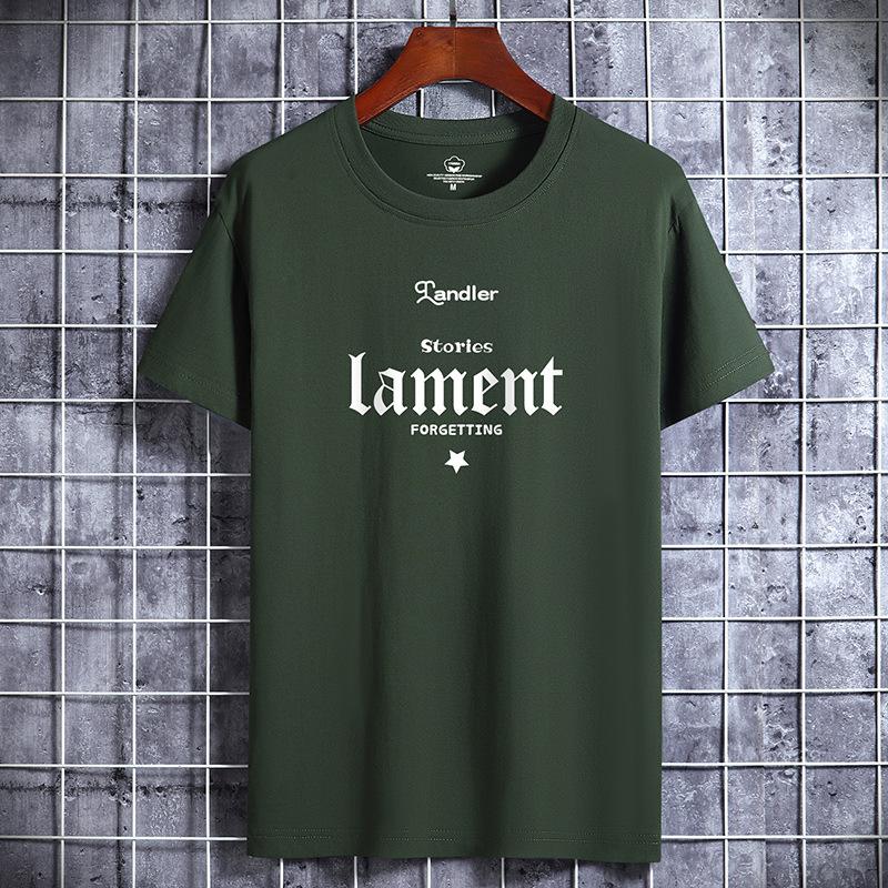 Мужская летняя хлопковая футболка с коротким рукавом большого размера, свободные тонкие топы с принтом