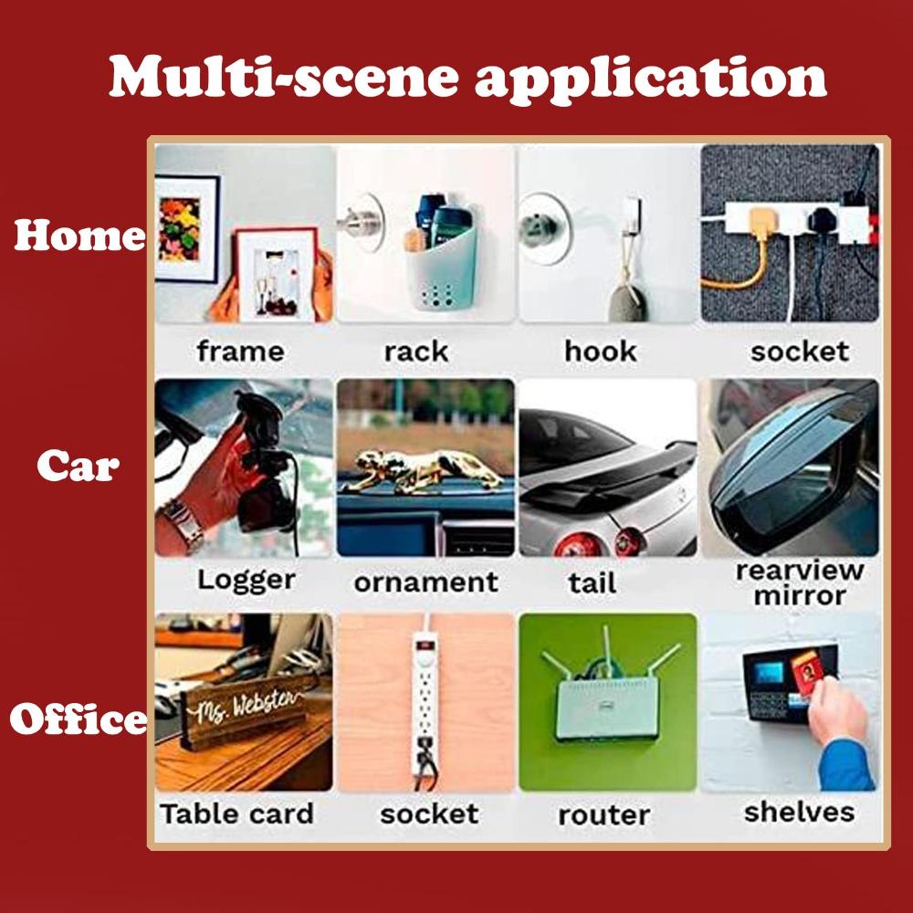 Reusable Multifunctional Double Sided Adhesive Tape, 60Pcs Double Sided Mounting Strong Sticky Wall Strips Transparent Tape Without Cropping