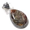 Laguna Lace Agate Gemstone Handmade 925 Sterling Silver Pendant 2.25" q0B56