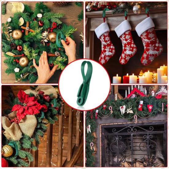 Рождественские вешалки для венков, крючки для гирлянд на каминную полку, самоклеящиеся держатели для рождественских чулок, многоразовые крючки для венков для камина, лестниц, перил