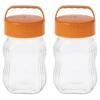 Toyo Sasaki Glass "Tsuke Jozu" Fruit Syrup Bottles and Pots, Orange, 1000ml, Set of 2, Made In Japan, Ume Bottles, Fruit Liquor Bottles, Storage Conta