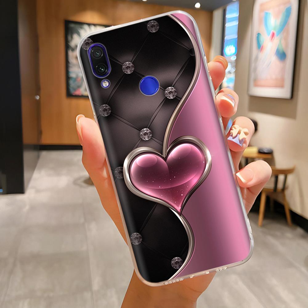 Мягкий чехол для Xiaomi Redmi Note 7 Чехол Цветы Мягкий ТПУ Силиконовый Чехлы для Телефона на Redmi Note7 Pro Защитная Задняя Крышка Fundas
