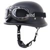 Retro DOT-Certified Half Motorcycle Helmet with Goggles for Outdoor Riding