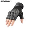 Summer Gloves Motorcycle Men Women Fingerless Gloves Hard Knuckles Leather Cycling MTB Racing Riding Moto Gloves Protective