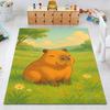 1PC Cute Capybara Cartoon Carpet for Living Room Bedroom Sofa Home Decor Non-slip Floor Mat Children's Activity Area Rugs