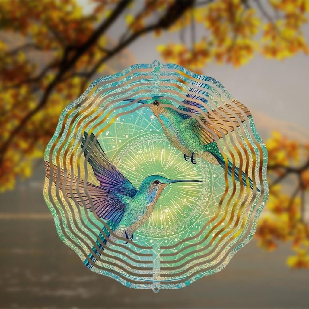 Вращающийся на 360 градусов ветряк-колибри для сада, балкона, двора, уличного декора. Не требует батареек. Подарок на все сезоны