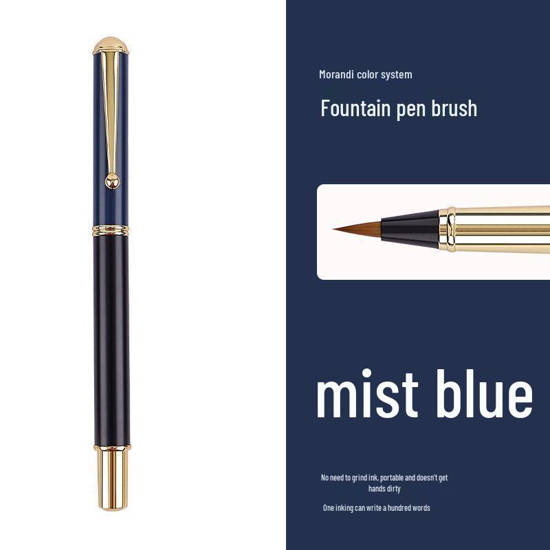 Shanglin Fu Ultra-Fine Soft-Bristle Calligraphy Sheets with Pure Wolf Hair for Small-Script Calligraphy, Ink-Absorbing, Portable, and Elegant Pen.